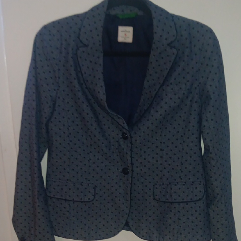 GAP Women's Dark Blue Patterned Blazer - image 1
